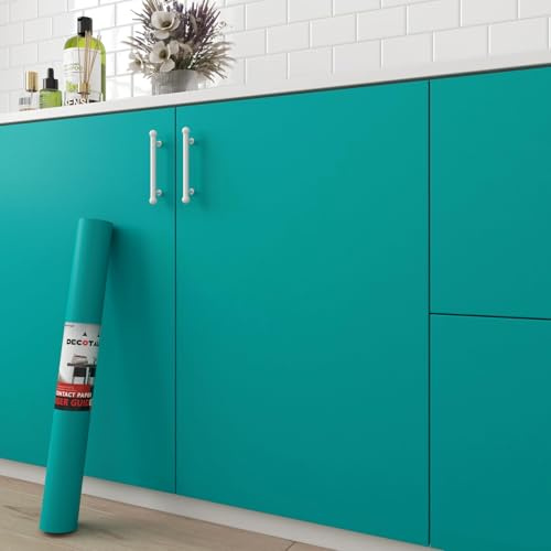 Decotalk Folie Für Möbel Pfauenblau Matt Dicke Tapete 40X300cm Klebefolie Möbel Arbeitsplatte Folie Blau Möbelfolie Selbstklebend Küchentapete Abwaschbar Tapeten Schlafzimmer Schrank Wandtapete