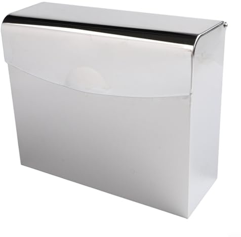 Recipiente sanitario de pared de acero inoxidable con tapa de sellado, apto para desechar residuos femeninos de servilletas sanitarias en baños públicos y baños domésticos
