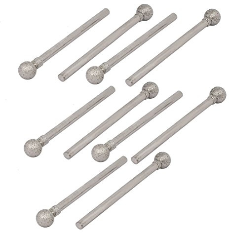 sourcing map 10 Stück 2.35mm Schaft 5mm D. Kopf Kugel Schleifen montiert Bit DE de