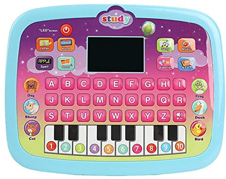 Zceplem Toy Laptop Tablet | Pretend Laptop for Kid,Sing And Learn Laptop Toy, with Lights, Sounds, And Music Encourages Letter, Number, Shape, And Animal Recognition for 1-4 Years Old Kids