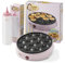 Bestron Poffertjesmaker, Vorteilspaket inkl. Teigflasche für 700ml, ideal für Weihnachten, Ostern oder Kindergeburtstage, Retro Design, 800 Watt, Farbe: Rosa