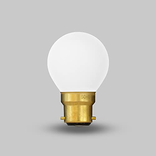 Soho Lighting 4W Watt 2800K Warm White B22 Bayonett Fitting Matt White G45 Golfball Dimmable Energy Saving LED Light Bulb | Stylish, Modern and Suitable for All Switch Types and Dimming, Long Lasting