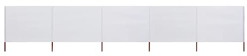 Annlera 5-teiliges Windschutzgewebe 600x160 cm Sandweiß Senkrechtmarkise Außen Paravent Outdoor Wetterfest Trennwand Garten Balkon Sichtschutz für Garten Terrasse Windschutz Und Privatsphäre Schutz