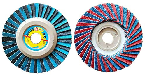 BomDog Rueda de Pulido, 100 Piezas Rueda de Tela de Esmeril Plana Calcinada Rueda de Pulido de Doble Arena de Dos Colores de Grano 80/a