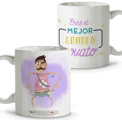 LolaPix Regali nonni per la prima volta. Tazze colazione. Regalo nonno. Regali per nonni. Tazza in ceramica, 330 ml.