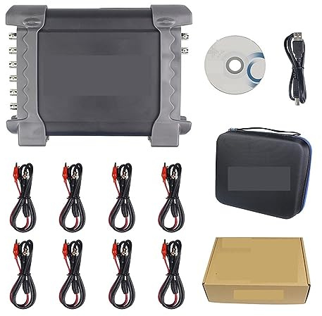 Osciloscopio, Osciloscopio de almacenamiento digital USB portátil Generador de programa de 8 canales Osciloscopio multifunción automotriz Análisis de espectro, resistencia, prueba de diodo(1008B)