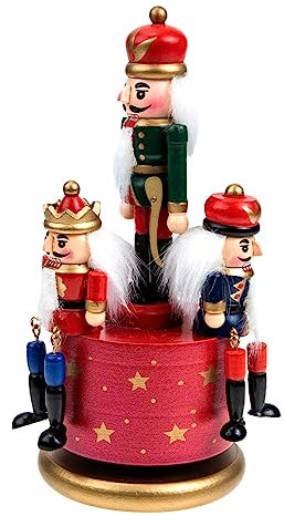TOPBATHY 4 Piezas Adorno De Escritorio Musica Cascanueces Juguete De Cuerda Cascanueces De Oficina En Liquidación para El Amante De La Música Juguetes Madera Rojo
