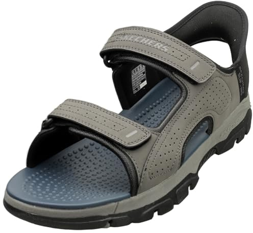 Skechers herr Tresmen ReeceSport Sandal, Träkol syntetisk, 42 EU