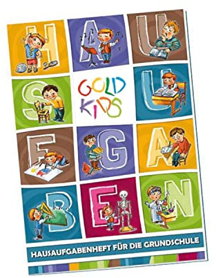 Goldkids - Cahier de devoirs pour filles et garçons - Cahier de devoirs - Minuterie - Agenda scolaire - 21 x 15 cm