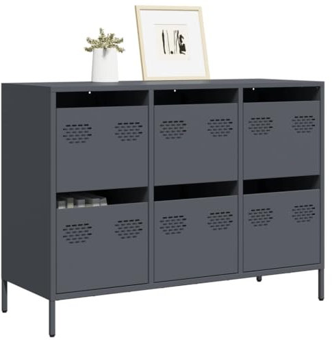 Xichuzi Sideboard Anthrazit 101,5x39x73,5 cm Kaltgewalzter Stahl, Kommode Schlafzimmer, Kommoden & Sideboards, Wohnzimmerschrank, Flur Kommode, Zimmer Möbel - 851264