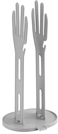Porte-Gants de Cuisine, 1 pièce, égouttoir à Gants de Cuisine, Support pour Gants de Vaisselle avec Plateau, Gant en Plastique Tja744 (Grey, 34x16x13cm)