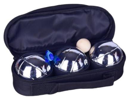 Chatonshen 8 Stück Boccia Kugeln Petanque Boules Set Outdoor Freizeitspiel Zubehör Tragetasche Stabil Metall für Freunde Schulfest Hinterhof, 3 Stück