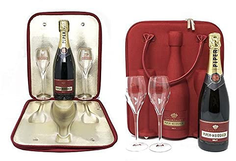 PIPER-HEIDSIECK CHAMPAGNE CUVEE BRUT 75 CL IN CONFEZIONE TRAVEL CON DUE BICCHIERI