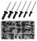 210 Stück Blindnieten Set,Aluminium Dom Großflansch Nieten Sortiment Kit(M3,2/M4/M5) Länge(8/10/12/14/16mm) Popnieten für Metall, Aufbewahrungsbox,Möbel,Marine (Schwarz)