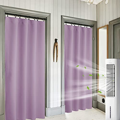 RYB HOME 84 inch Curtains Blackout, Solid Energy Efficiency Curtains & Drapes for Bedroom Thermal Insulated Window Treatment for Living Room, W 42 x L 84 inch, 2 Panels, Lilac