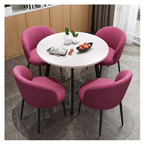 UsmAsk Business-Hotel-Empfangsraum-Couchtisch-Set, Büro-Empfangstheke, runder Tisch, Büro- und Teeladen-Stuhl-Kombination, Café-Freizeit-Tische und Stühle (Farbe: B) (A) (B)