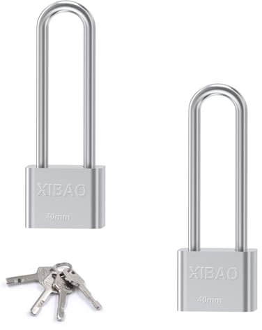 2 pièces Serrure Antivol Remorque avec 4 Clés Verrouillage en métal Longue Serrure Hauteur intérieure 12 cm Antivol Remorque Attelée Cadenas Remorque