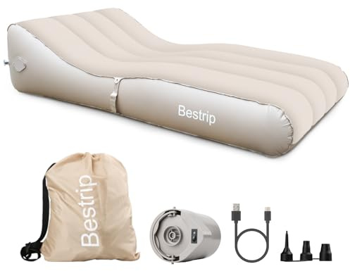 Bestrip Inflatable Couch with Built in Pump - Upgraded Extra Size Air Lounger Sofa, Portable Blow up Mattress Bed with Storage Bag, Inflatable Bed for Home, Camping & Guests