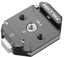Kongeeker FALCAM F38 Base a Sgancio Rapido V2, Piastra con Filettature da 1/4 e 3/8, Supporto Resistente per Fotocamere su Treppiedi, Monopiedi e Stabilizzatori