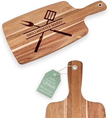 Abenteuernah Grillbrett, Geschenk für Männer, Grillgeschenke, Grill, Schneidebrett Männer, Grillen, Grillmeister, Vatertag BBQ Barbeque personaisiert mit deinem Namen (Grillmeister mit Name)