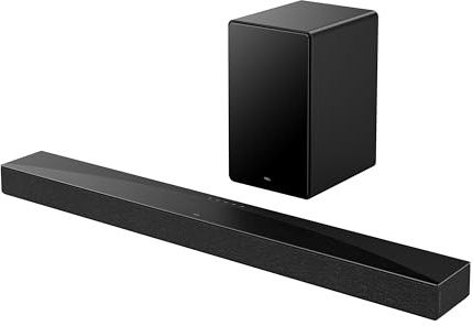 TCL Q65H Q Class 5.1 Barre de Son avec Dolby Atmos, DTS:X, Technologie Ray Danz, Caisson de Basses sans Fil, Haut-parleurs Surround sans Fil et Streaming de Musique Bluetooth