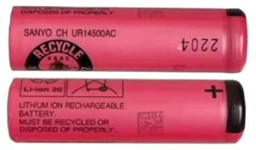 2 batterie UR14500AC 3,7 V 740 mAh compatibili con spazzolino elettrico compatibile con Braun Oral B Pro 2 tipo 3766 IO4 IO5 IO6 IO7 IO9 IO8 3758 3759(Flat head battery)