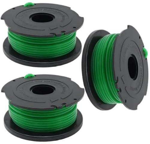 Galenkong 3 Pieces Trimmer Spool Line A6482 Compatible with Black and Decker GL7033 GL8033 GL9035, Replacement Standard Autofeed Spool Wire (6m x 2mm)