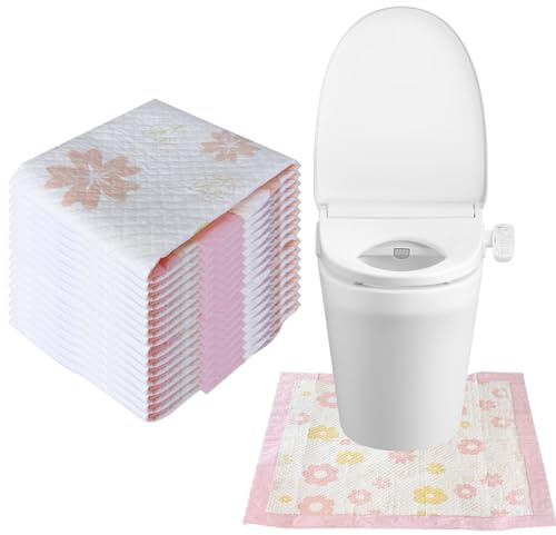 Disposable Toilet Mat U-Shape, 25-Pack – Waterproof & Non-Slip | U-shaped disposable mats, 24x24. Waterproof, non-slip, leak-proof. Floor protection for potty training & elderly care