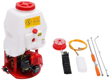 BAOCHADA Spruzzatore motore a benzina, siringa per fertilizzanti, 3 in 1, con motore 24,4 CC, 2 tempi, spruzzatore posteriore a benzina per giardino, siringa per fertilizzanti, soffiatore per piante e