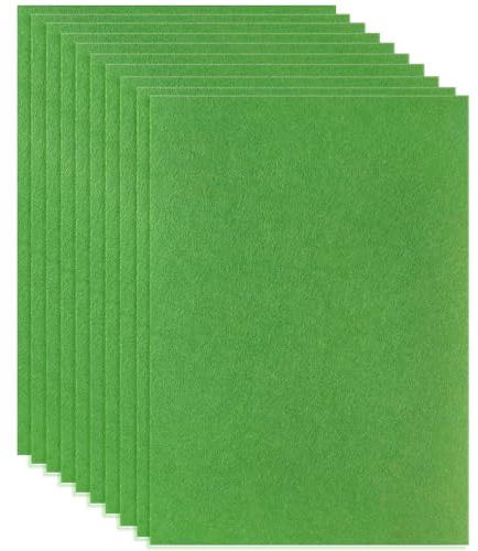 10 Stück Bastelfilz Olivegrün, Filzstoff A4 20x30cm, 1 mm Filz Blätter zum Basteln, Große Vliesstoff Stoff Filzplatten, Polyester Felt Fabric für DIY Handwerk, Nähen, Bastelprojekte, Dekoration