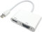 ADWITS 2-en-1 Mini DisplayPort MDP 1.2 (Compatible Thunderbolt 2) Mâle vers HDMI VGA Adaptateur Convertisseur Femelle,Blanc