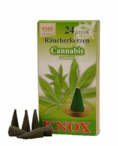 Knox 013400 - Conos de incienso Cannabis, 24 unidades, relajación, Navidad, conos aromáticos