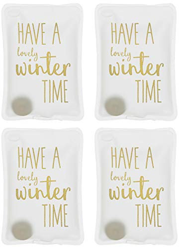 Handwärmer Taschenwärmer Sets wiederverwendbar, Wärmepad für kalte Tage und für unterwegs, Wärmeknickkissen mit tollen Motiven (4er-Set Winter Time)