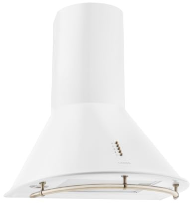 Klarstein Lumio Primo - Hotte aspirante rétro, Hotte, à évacuation, Largeur 60 cm, Débit d'air max. 352 m³/h, Trois niveaux de puissance, Barre de 75 cm, Boîtier en acier inoxydable, blanc