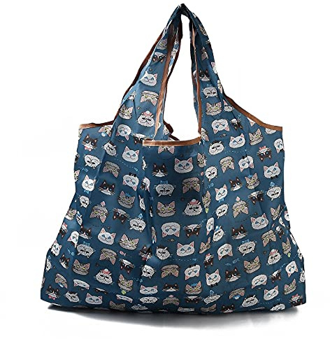 BEEFLYING Einkaufstasche Faltbar Wasserdicht, 3 Stück | Ablehnbar Umweltfreundliche Shopping Bag Nylon mit Beutel Und Taschengriff, für Einkauf Haushalt Reisen Outdoor Camping