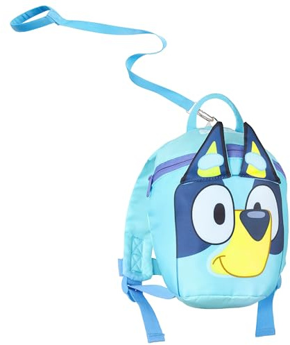 Bluey Backpack with Toddler Safety Harness for Kids Daycare Bag Backpack with Leash Preschool Outdoor Travel Gifts for Kids (Blue)