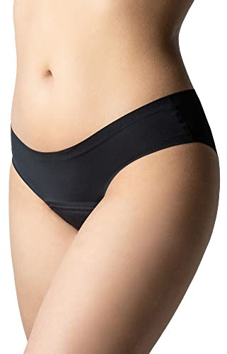 Relaxsan A1016 (Schwarz, XXL) Perioden Unterwäsche, Menstruationsunterwäsche, Waschbar, Baumwolleinlage, Menstruation, Inkontinenz