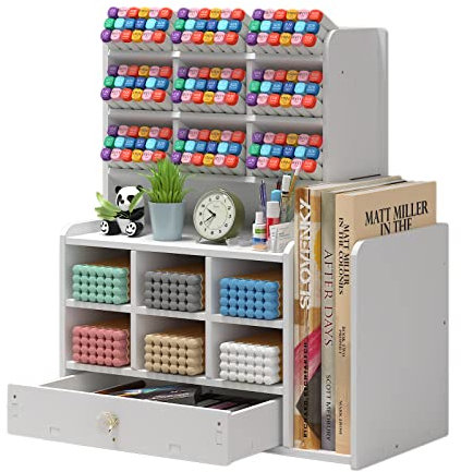 Organizador escritorio,Organizadores de cajones de oficina,caja de almacenamiento de bolígrafos,Portalápice,15 compartimentos para papelería libros archivos,lápices de escritorio multifuncional