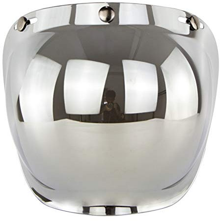 Helm Bubble Shield, Jethelm Visier Motorradhelm Bubble Visier Bubble Shield Motorradhelme Zubehör (Silber)