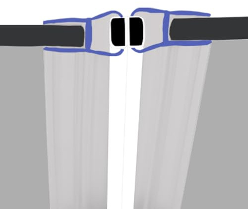 Magnetic Shower Seals | Sold in Pairs | Fits 6, 7 or 8mm Glass | 180° Magnet for Straight or Quadrant Doors with a 20mm Gap | 2 Metres Long | MAG041 (200cm)