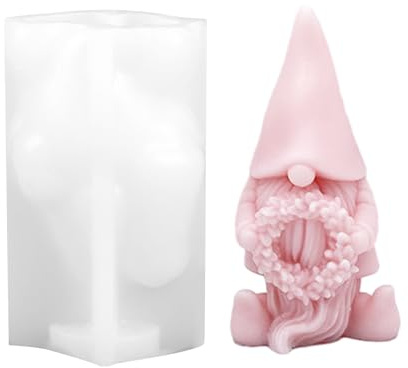 Fadcaer Christmas Silicone Mould, 3D Faceless Gnome Dwarf Molds for Fondant Cake, Aromatherapy Candle, Chocolate, Soap, Santa Claus Candle Mould, Epoxy Resin Casting Moulds for DIY Christmas Decor