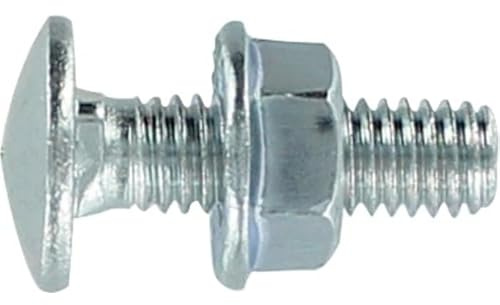 Boulon japy - RAM - Tête ronde collet carré - TRCC - Acier zingué - 6 x 12 mm - Filetage total - Boîte de 100
