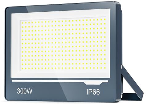 TOPAUBUB Spot LED Extérieur 300W Blanc Froid - 30000LM 6500K IP66 Projecteur LED Extérieur Etanche Lampe Phare Halogene Exterieur Jardin Terrasse(1 Pièce)