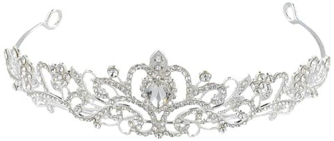 DiadéM, Krone Damen Geeignet FüR Partys, Krone Feste, Abschlussball Haarschmuck (Silber)