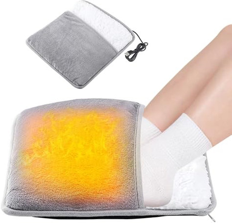 Oamger Scaldapiedi Elettrico, Scaldapiedi per Piedi, Schiena e Corpo Intero, Grigio, USB