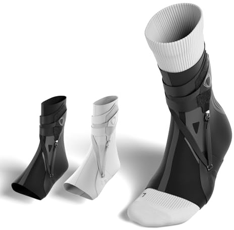 BETTERGUARDS The 3.0 ankelbandage – ultralätt, flexibelt stöd mot böjning och för snabb återhämtning – perfekt för träning, spel och alla sporter – svart (XL, höger)