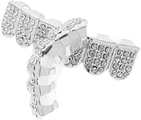 Homoyoyo Goldene Ihre Zahnschmucksteine Zahnschmuck Set Dekorativer Zahngrill Cosplay Requisiten Hip Hop Rapper Zubehör Strass Zahngrill Vergoldete Grills