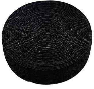 Bande elastiqu Couture Noir Sangle Plate (2.5 cm x 5 verges)