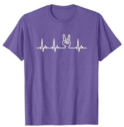 Mi Corazón Late por Heavy Metal Devil Horns Hombre Mujer Camiseta