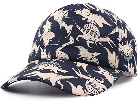 XIAOHAWANG Kinder Caps Jungen Schirmmütze mit UV Schutz Waterproof Sommer Kappe Waschbar Baby Jungen Cappy Baseball Cap 2-6Jahren (2-6Jungen, Marine Dinosaure)